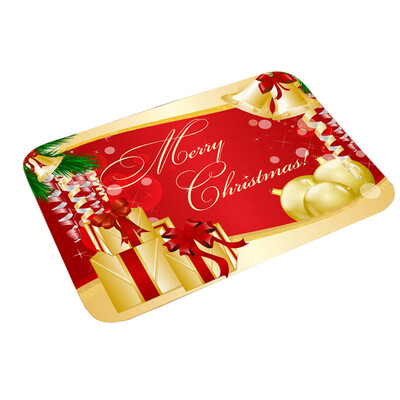 

New Fashion 10 Styles Santa Claus Christmas Flannel Door Mat Floor Mat Bathroom Home Absorbent Non-Slip