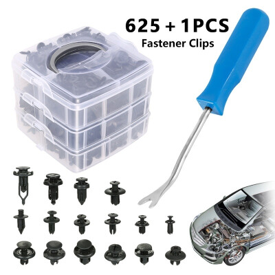 

625Pcs Car Push Retainer Clips & Plastic Fasteners Kit - 16 Most Popular Sizes Auto Push Pin Rivets Set