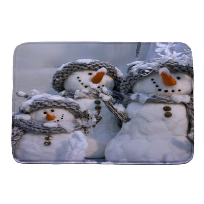 

Gobestart Christmas HD Printed Non-Slip Bath Mat Absorbent Home Decor D