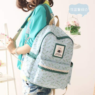 

Canvas shoulder bag girl high school students bag junior high school students Korean version of the tide backpack Sen department s