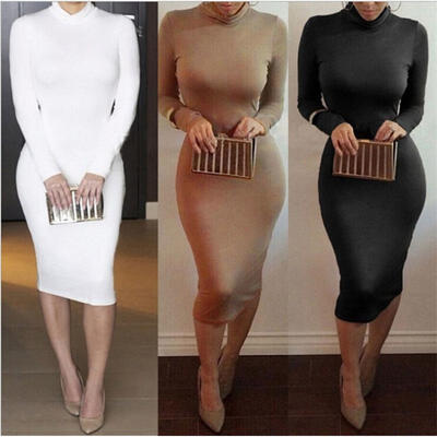 

Lady Women Long Sleeve Bandage Bodycon Evening Party Cocktail Long Maxi Dress