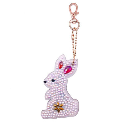 

4pcs DIY Animals Full Drill Special Shaped Diamond Painting Keychains Gifts