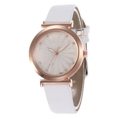 

Flower-shaped leather simple ladies fashion watch student creative pop watch
