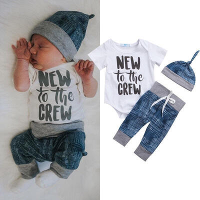 

Newborn Baby Boy Summer TopsPants Set Romper Bodysuit Jumpsuit Clothes Outfits
