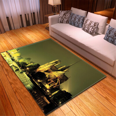 

Toponeto Creative Notre Dame Photo Commemorative Day Comfortable Carpet Home Decor