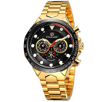 

FORSINING 432 Mechanical Men Watch 10 Meter Waterproof Luxury Business Luminous Wristwatch Date Week 24 Hours Male Watch with Thre
