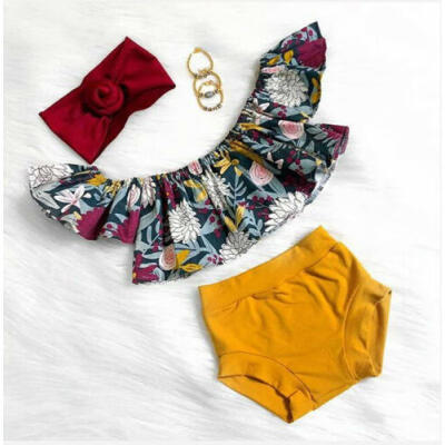 

Summer Kids Baby Girl Clothes Floral Tops VestShort Pants Sunsuit Outfit Set