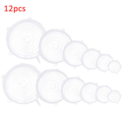 

12Pcs Smile Stretchy Kitchen Fridge Food Fresh-Keeping Bowl Cover Sealed Lid