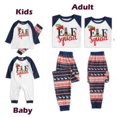 

Elf Family Matching Christmas Pajamas Set Women Baby Kids Sleepwear Nightwear