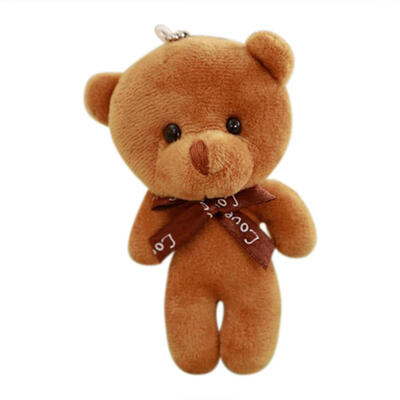 

12CM Cute Bear Plush Toys Stuffed Doll Toy Kids Keychain Bags Pendant Gift