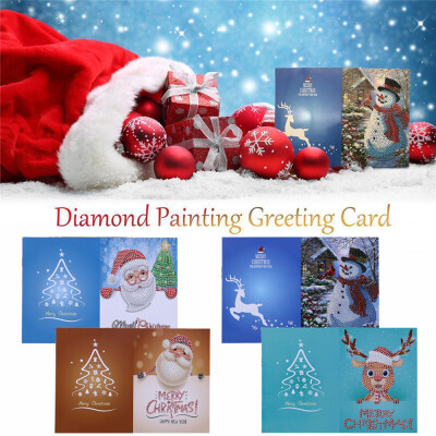 

Siaonvr Christmas Greeting Card Cartoon DIY 5D Diamond Painting Gift Hand-Made Festival