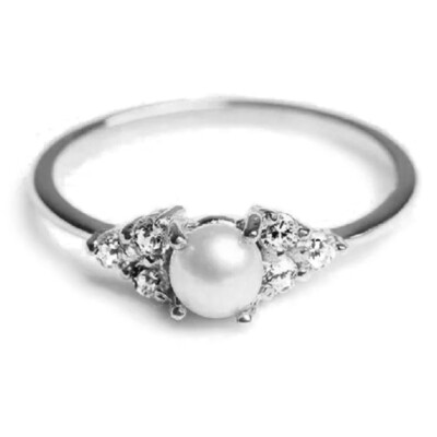 

Available Simple Women Fashion Jewelry 18K Rose Gold Filled Pearl Gemstone Ring