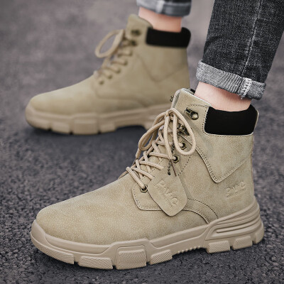 

Joker high-top Martin boots trend retro British wind to help leather Martin shoes desert tooling tide boots mens boots