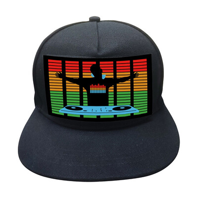 

New Hot Party Led Lights Sound Activated Glow In Dark Hat Light Up LED Fancy Dress Dance Party Hat Halloween Cosplay