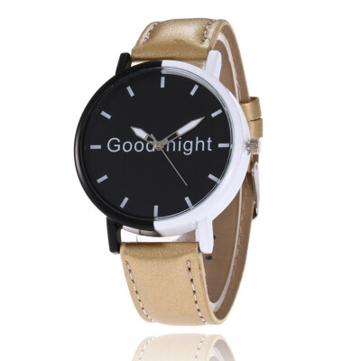 

Good Night Two-Color Patchwork Pattern Quartz Womens Watches Bayan Kol Saaty Fashion Montre Femme Acier Inoxydable Clock