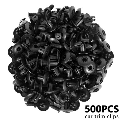 

500100PCS 8mm Plastic Car Trim Clips Car Screw Interior Trim Panel Clips
