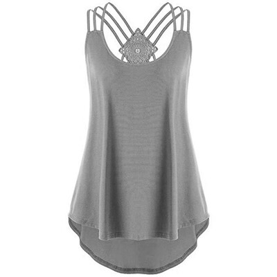 

Womens Casual Solid Color Tops Sling Sexy Sleeveless Tunic Blouse Loose Vest