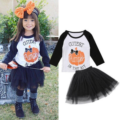 

Toddler Kids Baby Girl Thanksgiving Tops T-shirt Skirt Dress Outfits Clothes