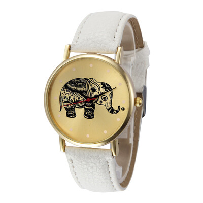 

Leather Quartz Dial marble Watch wristwatch Lovesky new Fashion Women Watches Elephant Printing Pattern Weaved Wholesale &Ff