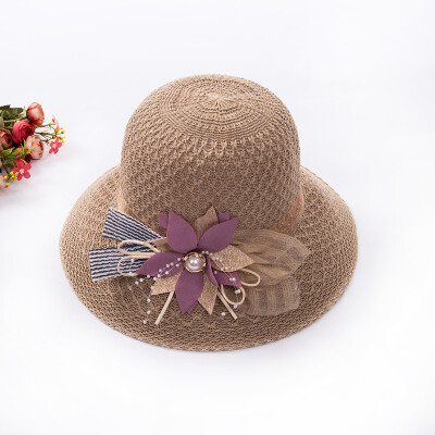 

Women Girl Summer Wide Brim Straw Hat Beach Hat Sun Hat Floppy Fold Straw Casual