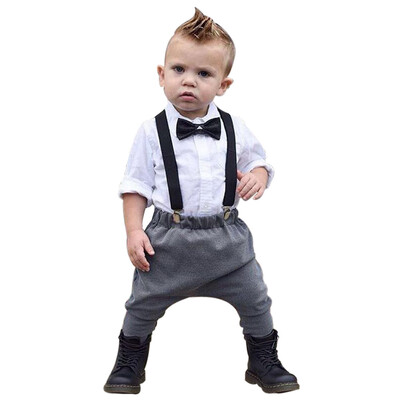 

2pcs Kids Baby Boy Gentleman Handsome ShirtPants Trousers Clothes Outfits Set