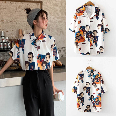 

Women Shirt Fashion Korean Style Cartoon Print Summer Harajuku Women Blouse Clothes Tops