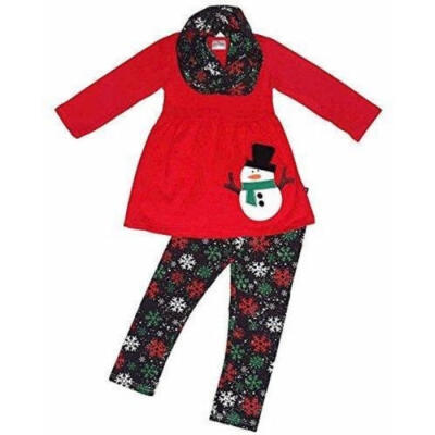 

Christmas Kids Snowman Baby Girls Outfits Clothes Tops DressPants Leggings Set