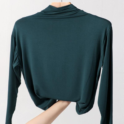 

Soft&Comfy Mock Neck Long Sleeves Solid Tee