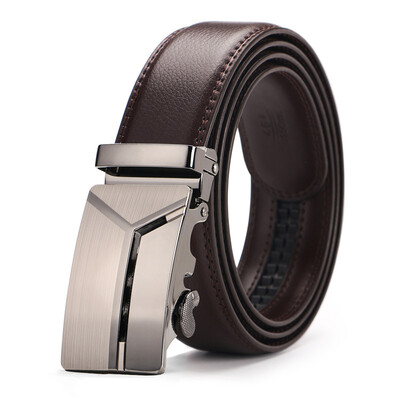 

top quality brown belt Cowskin be luxury mens genuine leather belts men automatic alloy buckle better gifts business choice