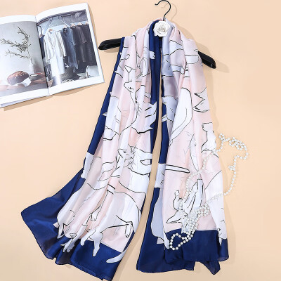 

2018 spring&summer new cute cat simulation silk lady Korean version of the scarf foreign trade sunscreen shawl SK043