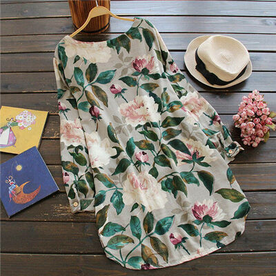 

Women Summer Floral Blouse Lady Sleeveless Loose Casual Vest Tank Tops T-Shirt