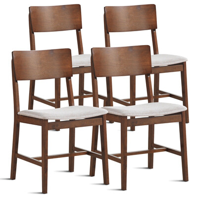 

Set of 4 Modern Fabric Upholstered Dining Side Chairs-Brown