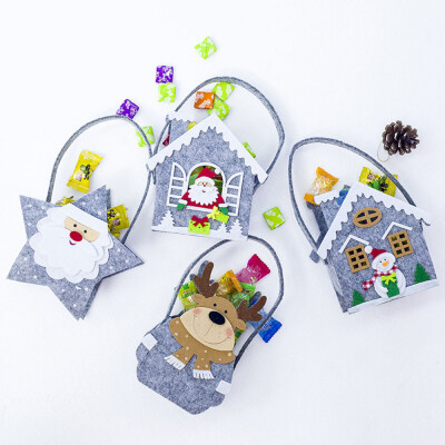 

〖Follure〗Christmas Flannelette Handbag Gift Party Pouch Xmas Candy Organza Candy Bag 4pc