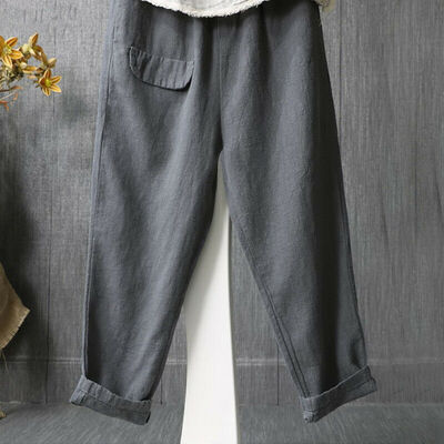 

Mens Cotton Loose Pants Beach Drawstring Yoga Elasticated Linen Style Trousers