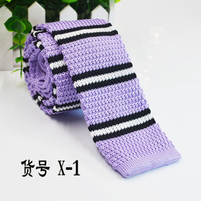 

Knit flat striped tie 5CM narrow section mens business tie direct