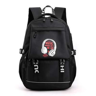 

School bag in the computer bag mens luminous usb outdoor backpack casual backpack