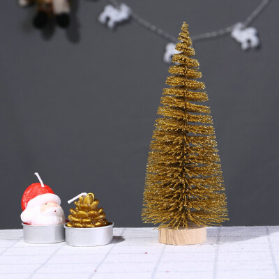 

Toponeto Christmas Tree Mini Pine Tree With Wood Base DIY Crafts Home Table Top Decor