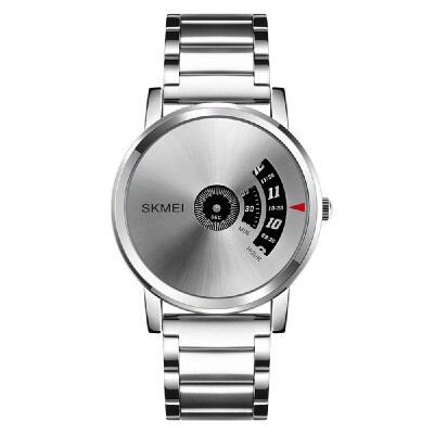 

Time beauty mens creative pointer large dial waterproof quartz watch fashion trend steel belt watch manufacturers wholesale Silve