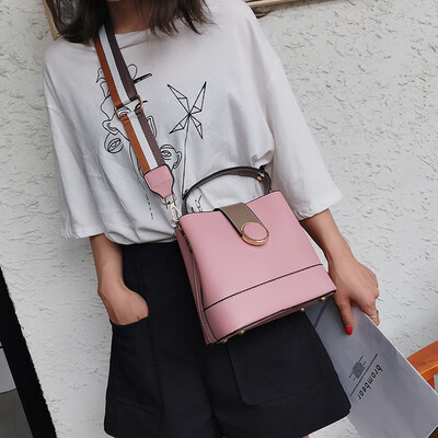 

Makaron Bucket Ladies Slant Bag Small CK Colour Colouring Large Capacity Fashion Broad Shoulder Belt Occidental Style