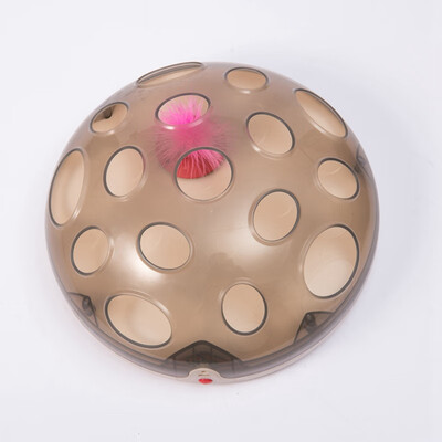 

Interactive Pet Plate Toy Built-in Feather Toy Cat Turntable 16 Holes Automatic Scratch Board USB Rechargeable