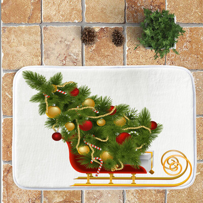 

Toponeto Christmas Festival Entrance Door Bathroom Floor Mat Indoor Bath Decor