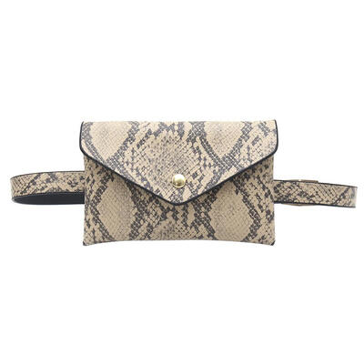 

PU Leather Women Waist Fanny Belt Packs Snake Print Crossbody Chest Bags