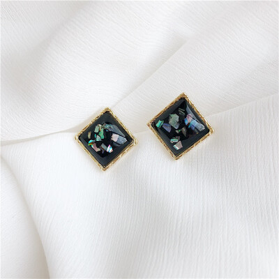 

2019 latest design brand earrings female models square shell earrings gifts for women