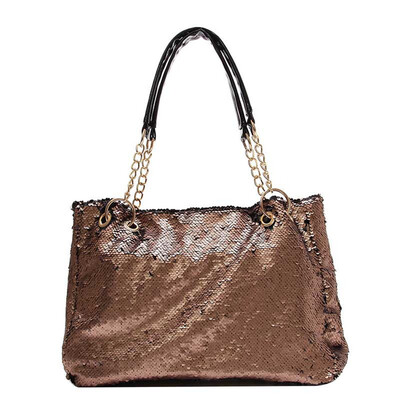 

angjialian Personality lady shoulder bag large capacity backpack sequins wild bag