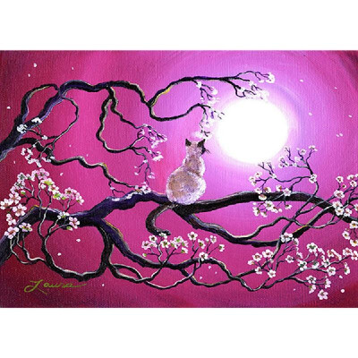 

DIY Diamond Painting Colorful Cat Tree Flower Moon Cross Stitch Embroidery Decoration Resin Mosaic Round Full Diamond 4030cm