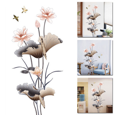

Waterproof Stickers Wall Flower Backdrop Decors Indoor PVC Home Decal Background