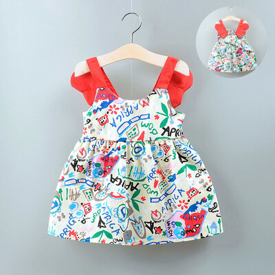 

Toddler Kid Baby Girl Letter Printed Sleeveless Party Princess Dress Clothing