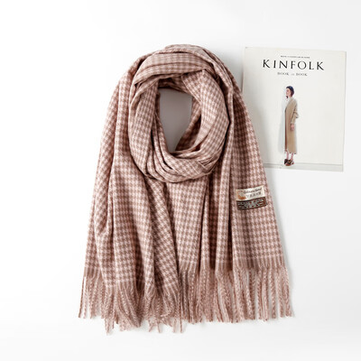 

Autumn&winter new Japanese small plaid scarf simple unisex cashmere shawl thick warm scarf