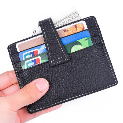 

Tailored Mens Womens Leather Small ID Credit Card Wallet Holder Slim Pocket Case