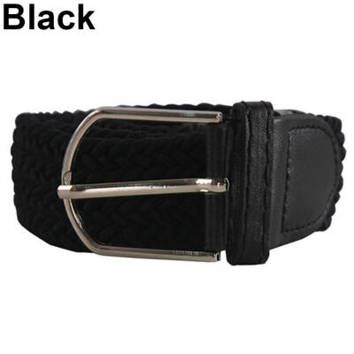 

Stylish Men Women Weaved Braided Stretch Rubber Buckle Belt Strap Waistband